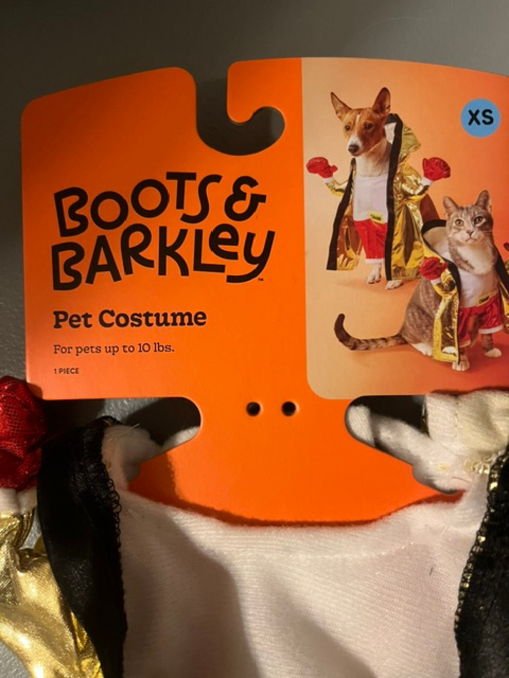 Boots & Barkley Pet Costume Gold Red Black Xs